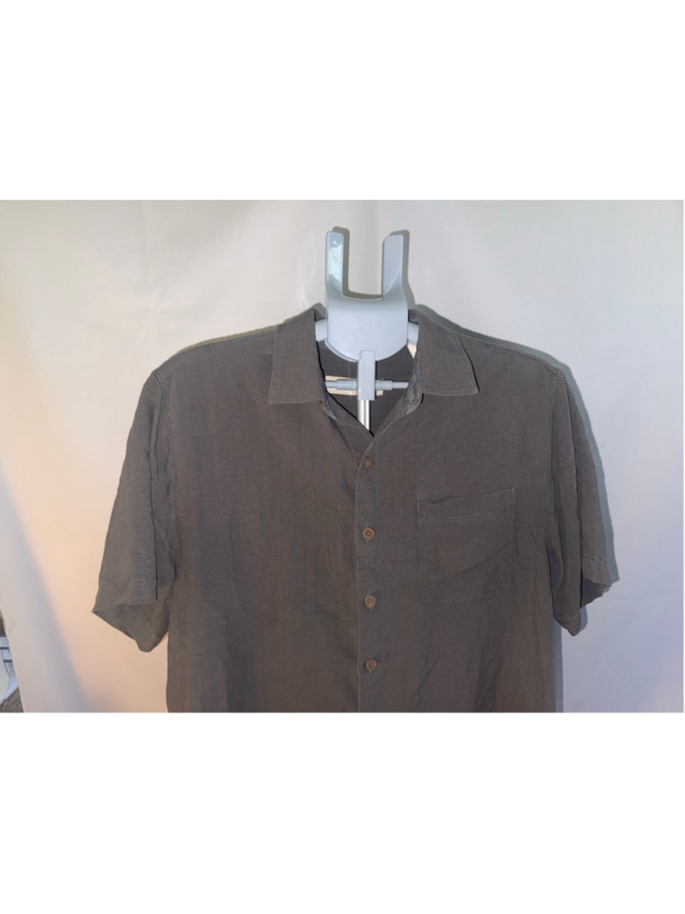 Men's Tommy Bahama Casual M Button Down Shirt Grey - Picture 3 of 7